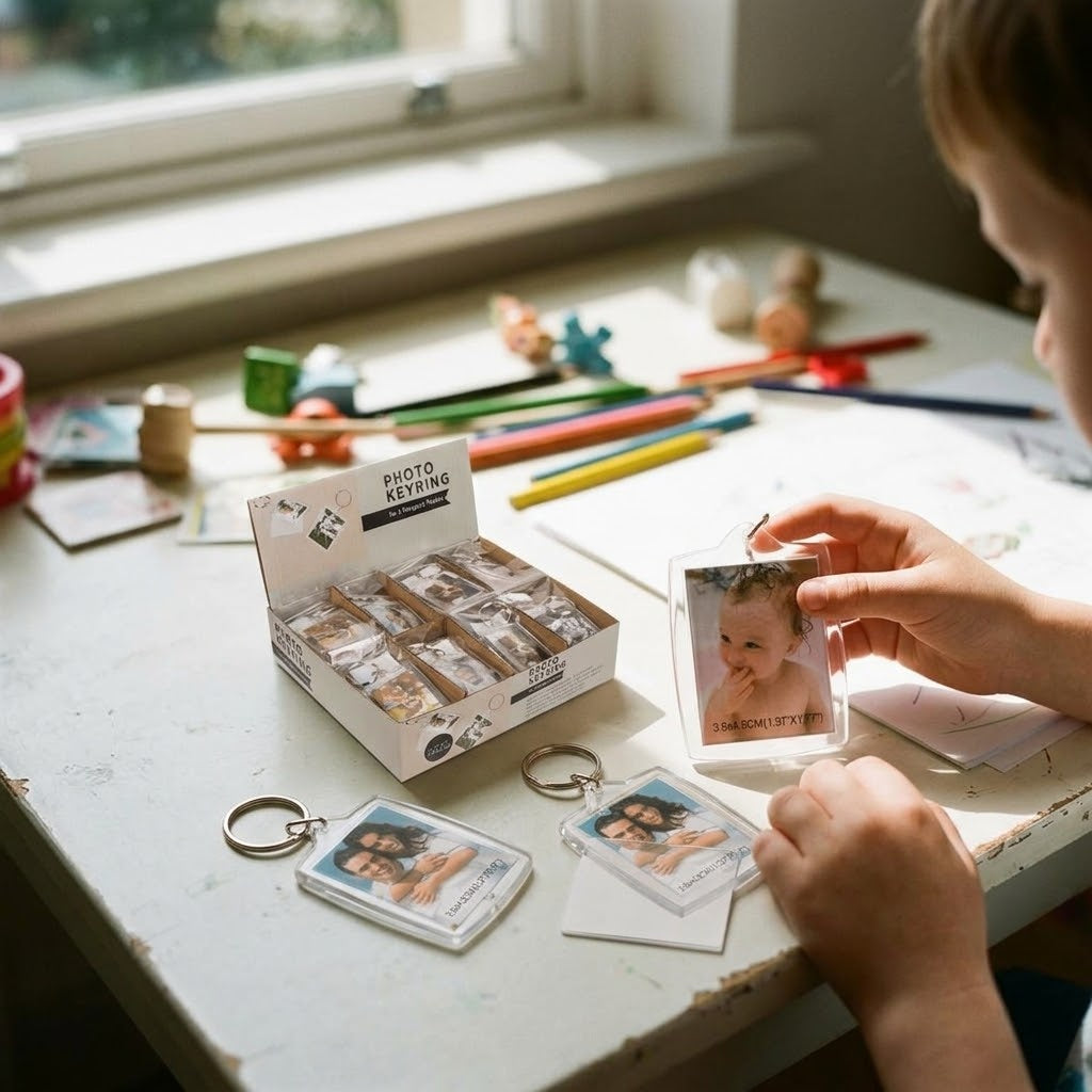 Acrylic Photo Keychain for 2 Photos Insert Key Ring - lifestyle photo