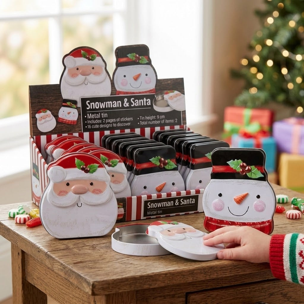 Metal Christmas Gift Tin Treat Box for Sweets - lifestyle photo