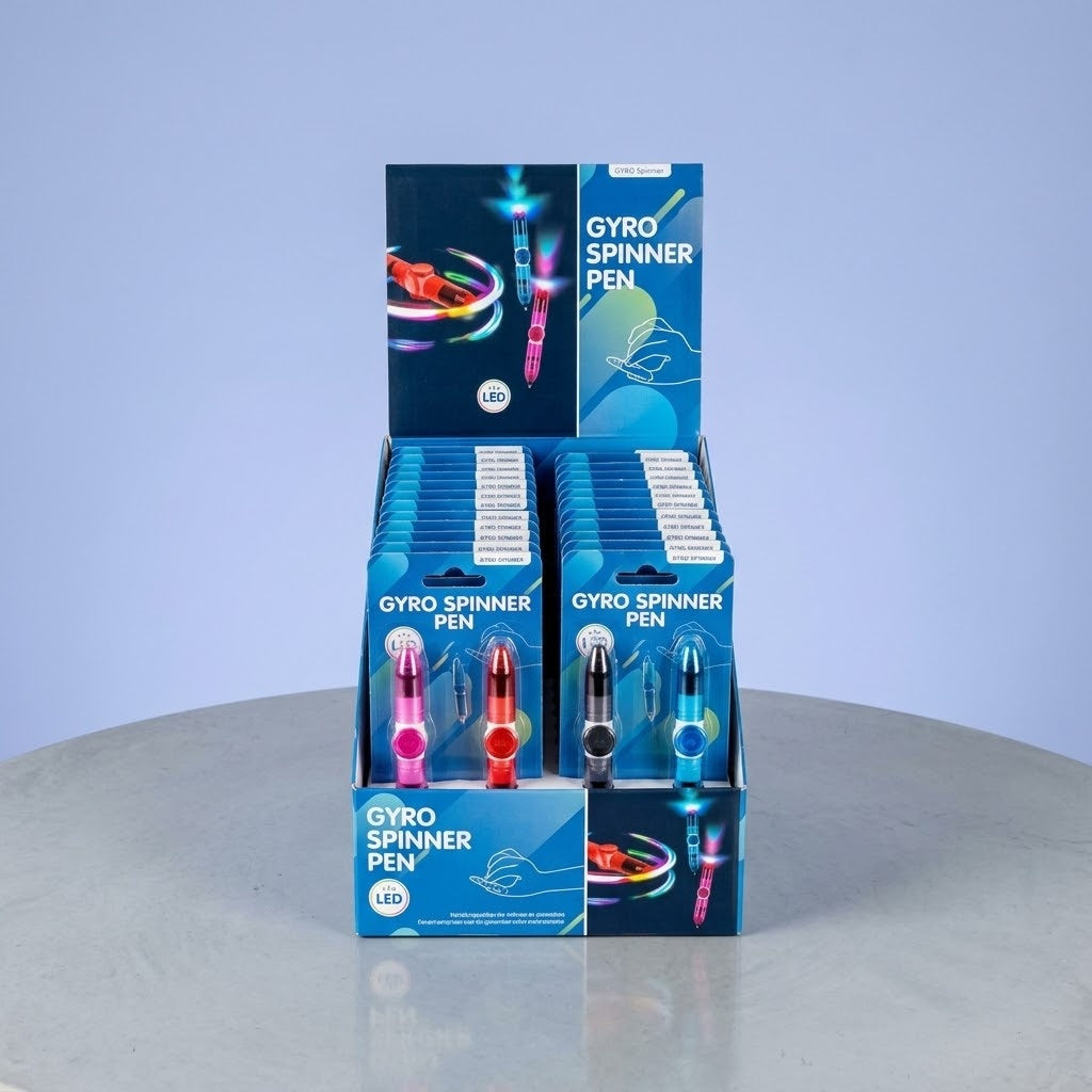 LED Gyro Spinner Ballpoint Pen Light-Up Fidget - studio photo