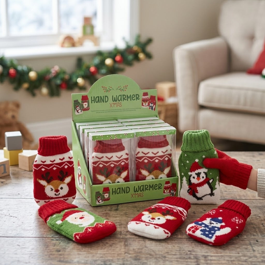 Reusable Christmas Hand Warmer in Knitted Sock - lifestyle photo