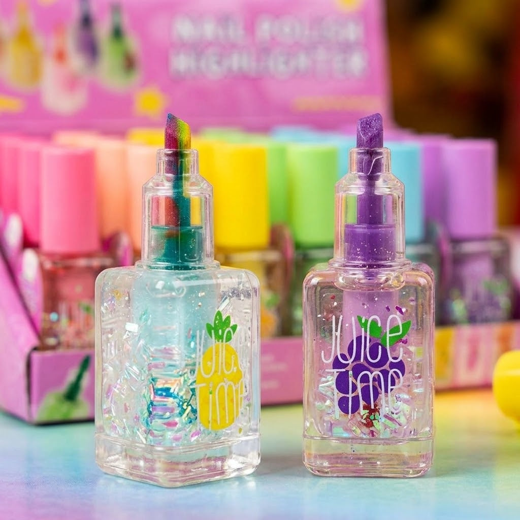 Nail Polish Highlighter Pen Novelty Stationery - close-up
