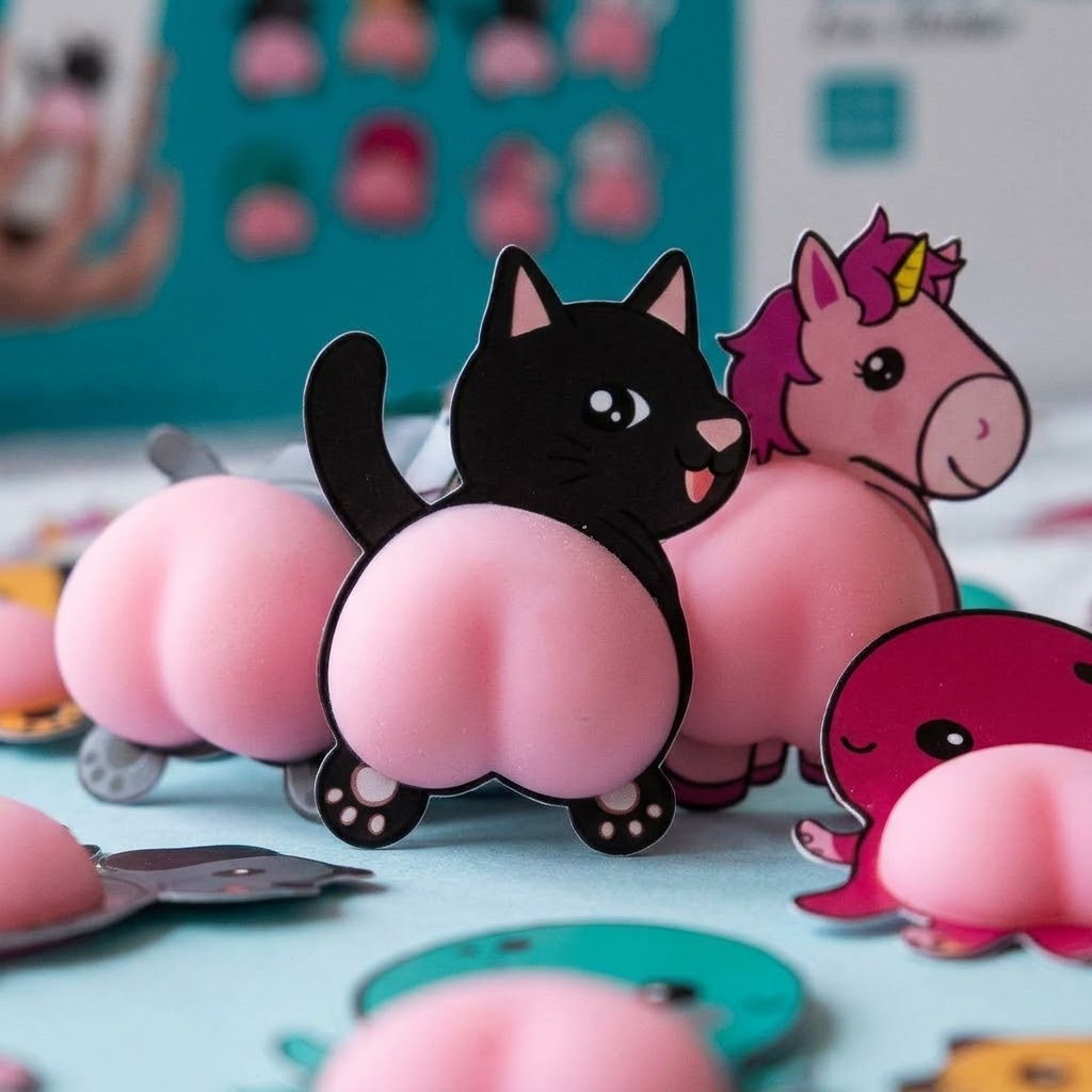 Squishy Bum Phone Stickers Set of 2