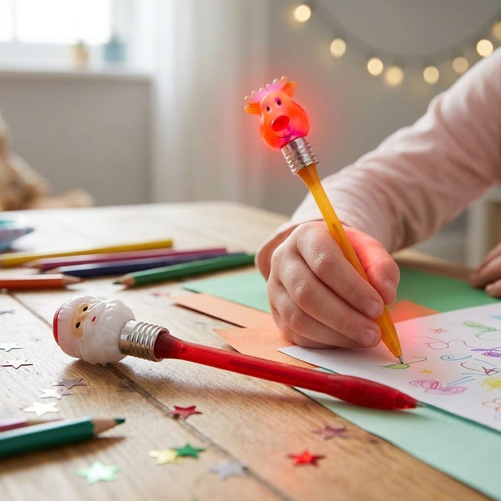 Christmas Character LED Light-Up Ballpoint Pen - lifestyle photo