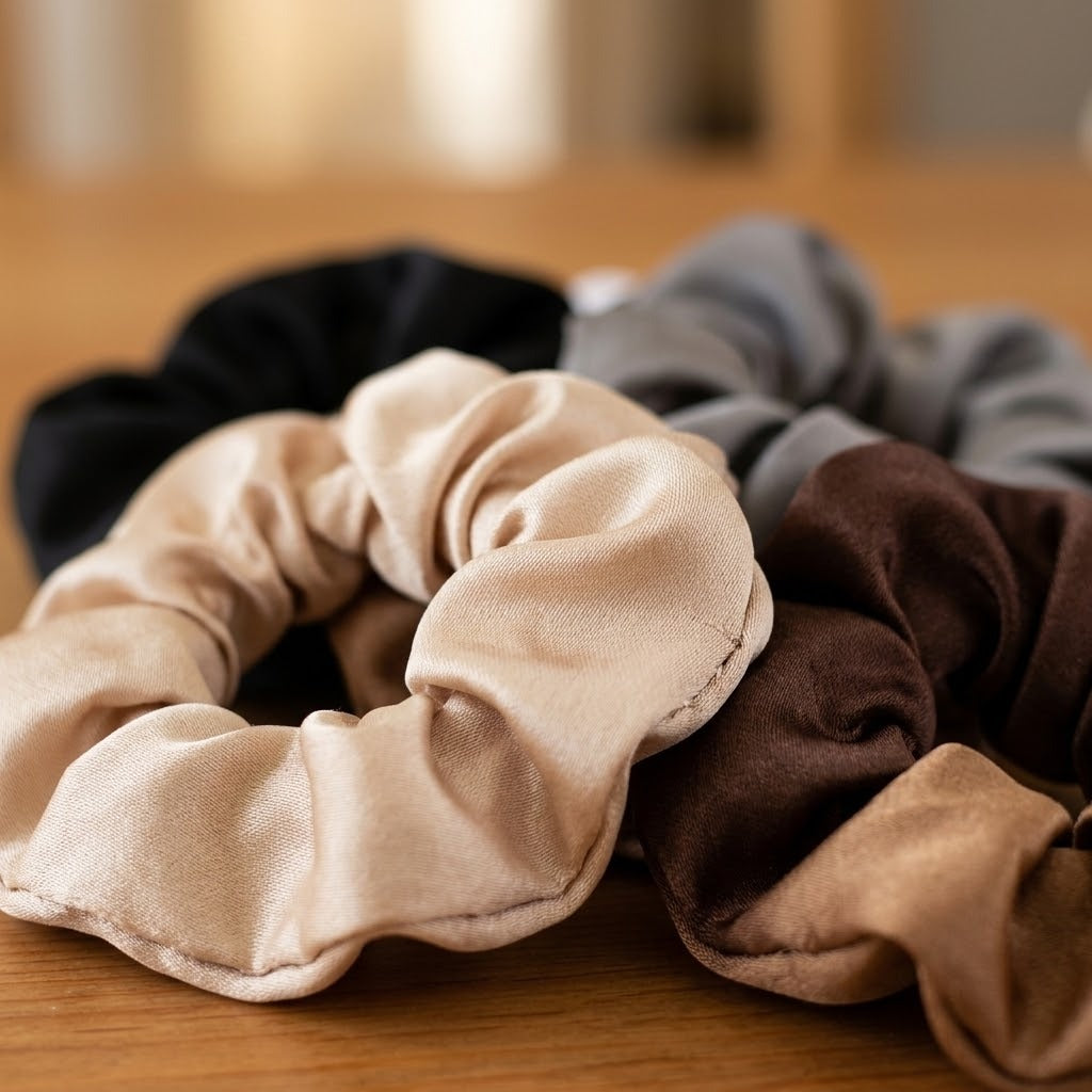 Satin Scrunchie Soft Hair Tie Anti-Breakage - close-up