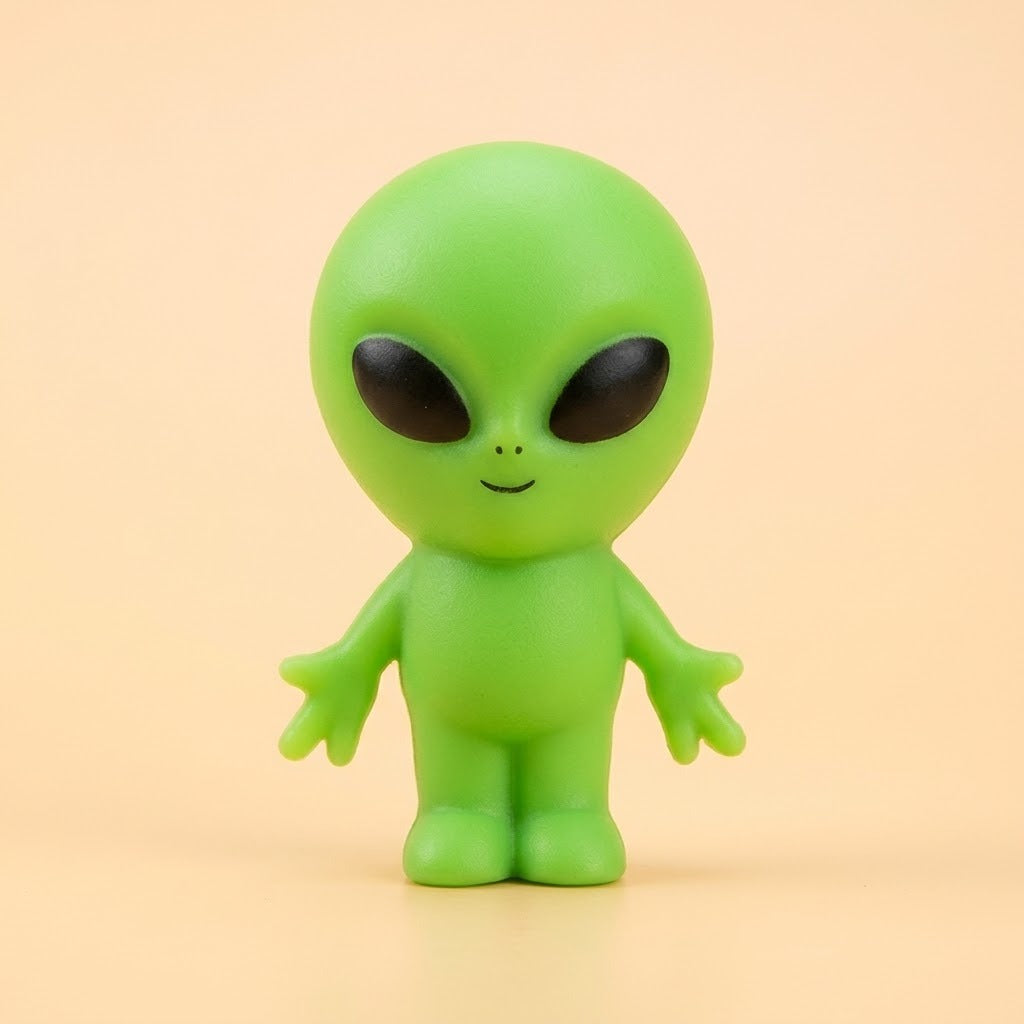 Glow in the Dark Alien Stretchy Squishy 12 cm Stress Toy - studio photo
