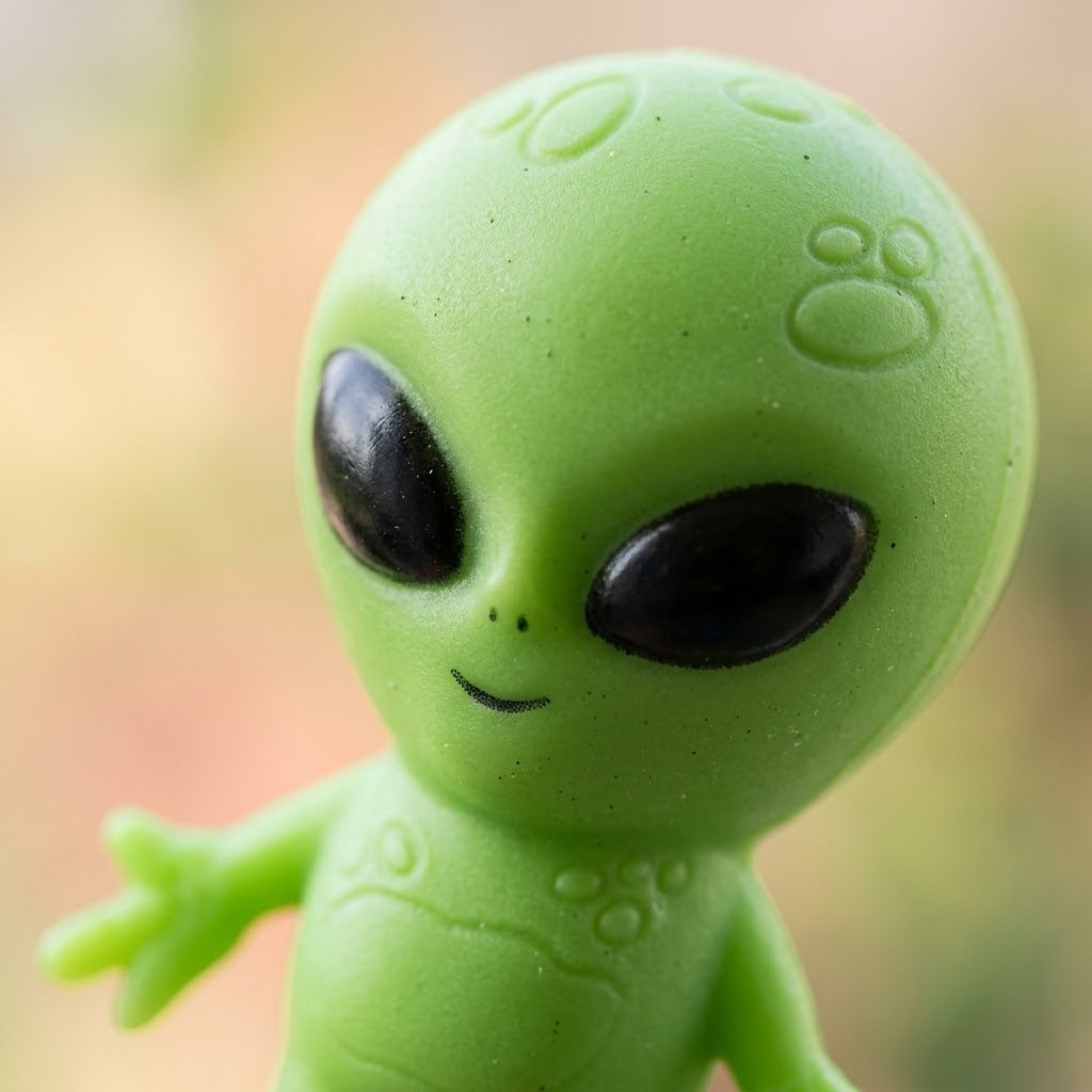 Glow in the Dark Alien Stretchy Squishy 12 cm Stress Toy - close-up