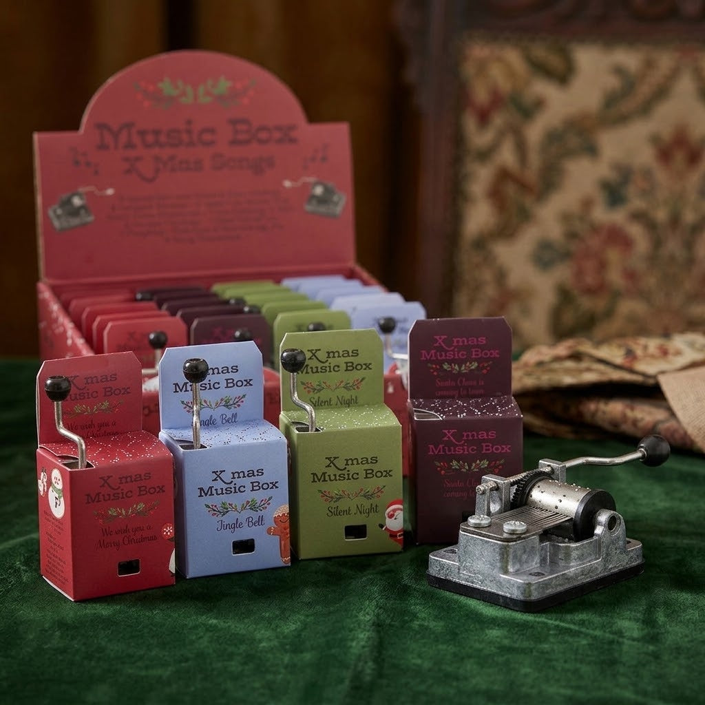 Christmas Music Box with Festive Melodies - close-up