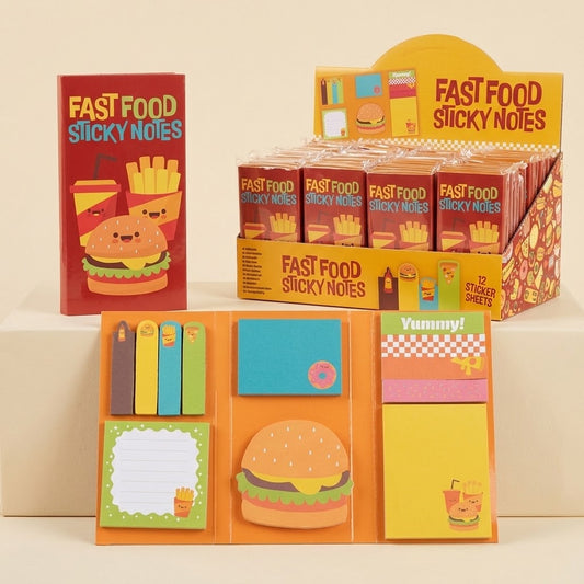 Fast Food Sticky Notes Pad Novelty Memo Notes - studio photo