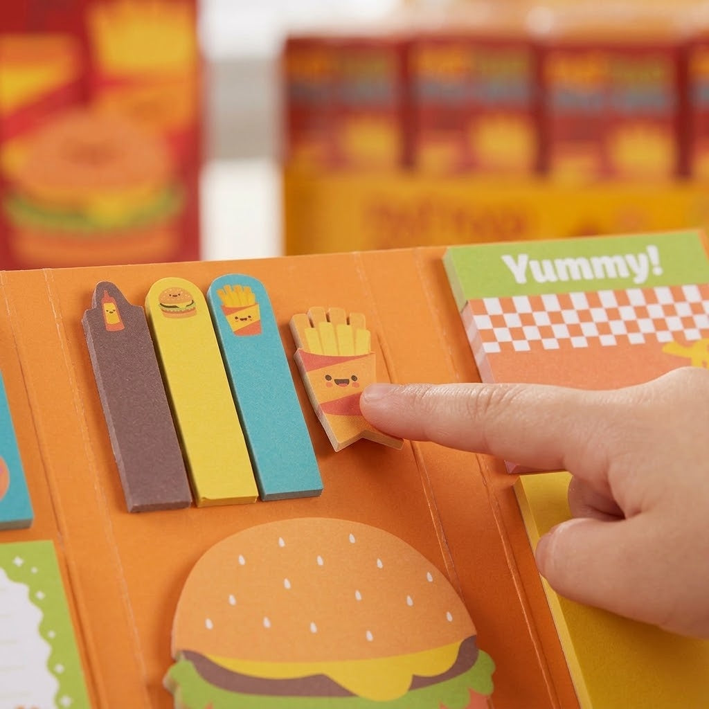 Fast Food Sticky Notes Pad Novelty Memo Notes - close-up