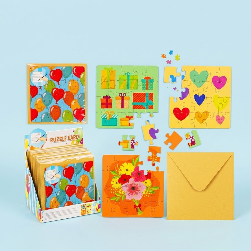 Jigsaw Puzzle Greeting Card with Envelope - studio photo