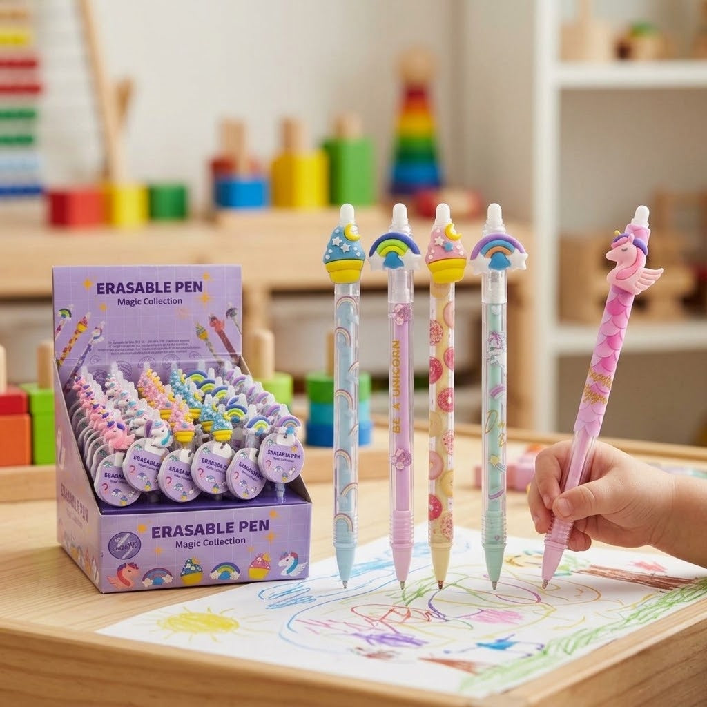 Erasable Gel Pen Girly Design Kids Stationery - lifestyle photo