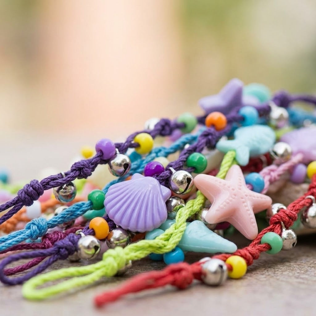 Ocean Vibes Textile Bracelet Beach Summer Jewellery - close-up