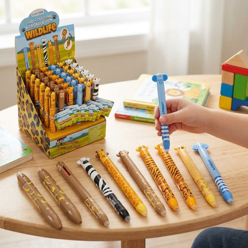 Jungle Animals Double-Tip Erasable Gel Pen - lifestyle photo