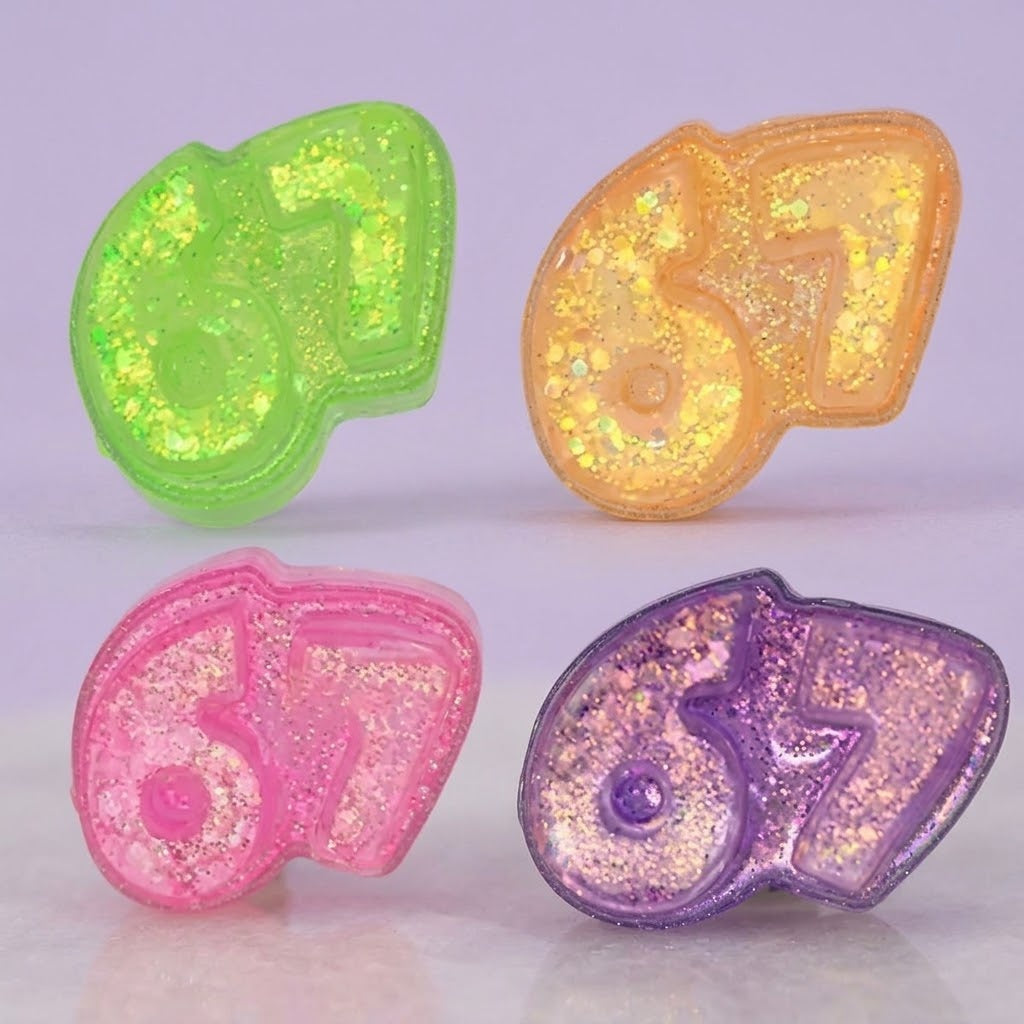 Six Seven 67 Meme Squishy Gel Stress Toy - studio photo