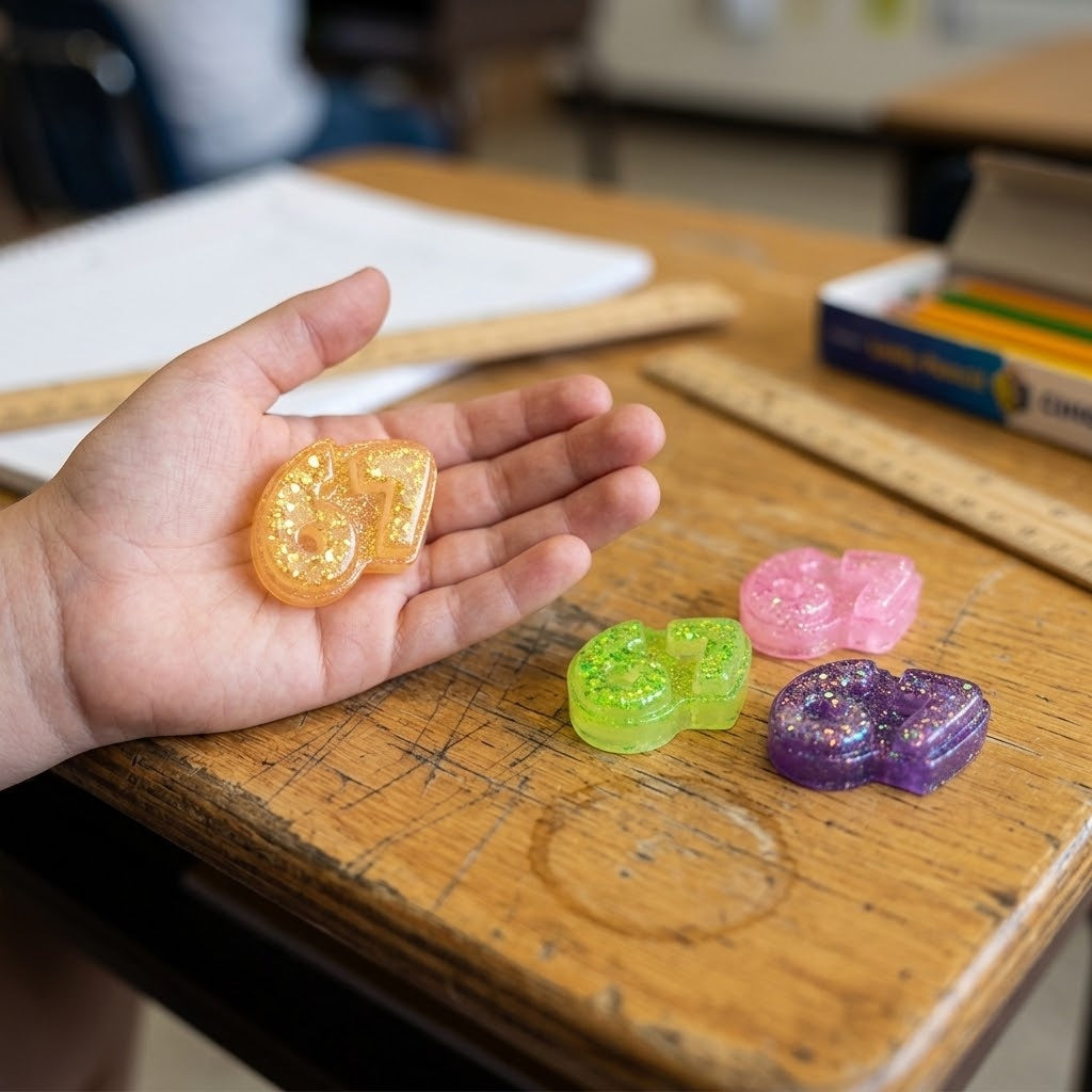 Six Seven 67 Meme Squishy Gel Stress Toy - lifestyle photo