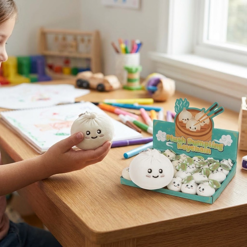 Kawaii Dumpling Plush Keychain 7-8 cm