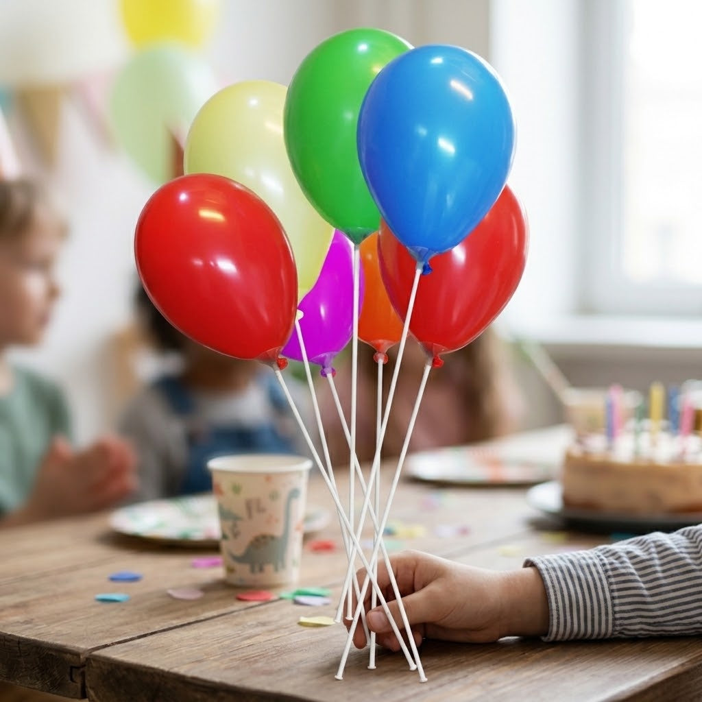Latex Balloon on Paper Stick Party Favours - lifestyle photo