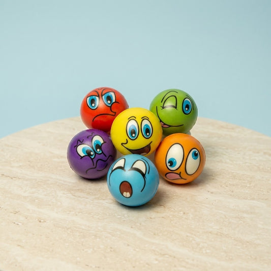 Smiley Face Bouncy Ball Kids Ball 6 cm - studio photo