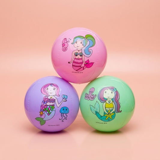 Mermaid Inflatable Play Ball Beach Ball 23 cm - studio photo