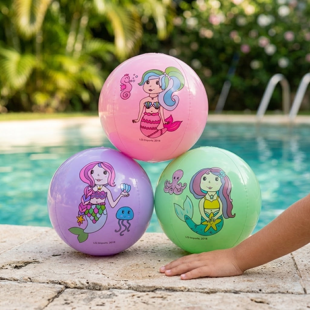 Mermaid Inflatable Play Ball Beach Ball 23 cm - lifestyle photo