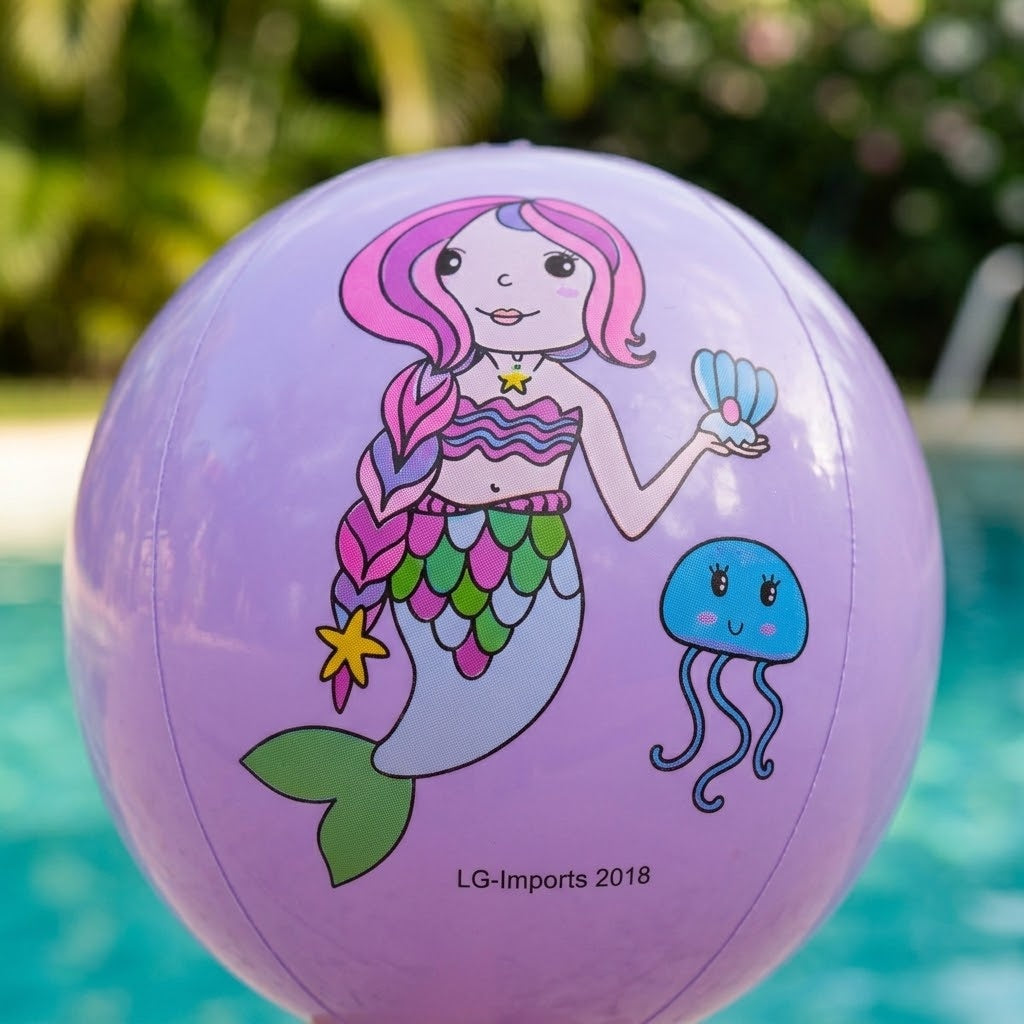 Mermaid Inflatable Play Ball Beach Ball 23 cm - close-up