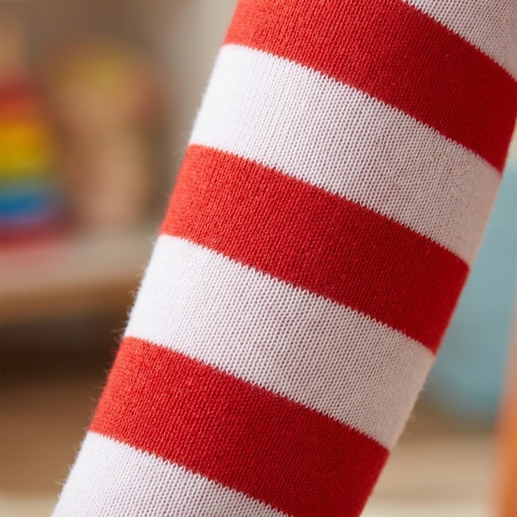 Christmas Tights Red and White Adult Size - close-up