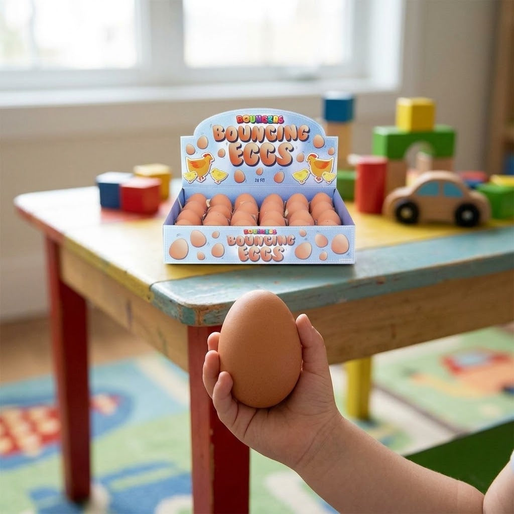 Egg Shaped Bouncy Ball Crazy Bounce Toy 5.4 cm - lifestyle photo