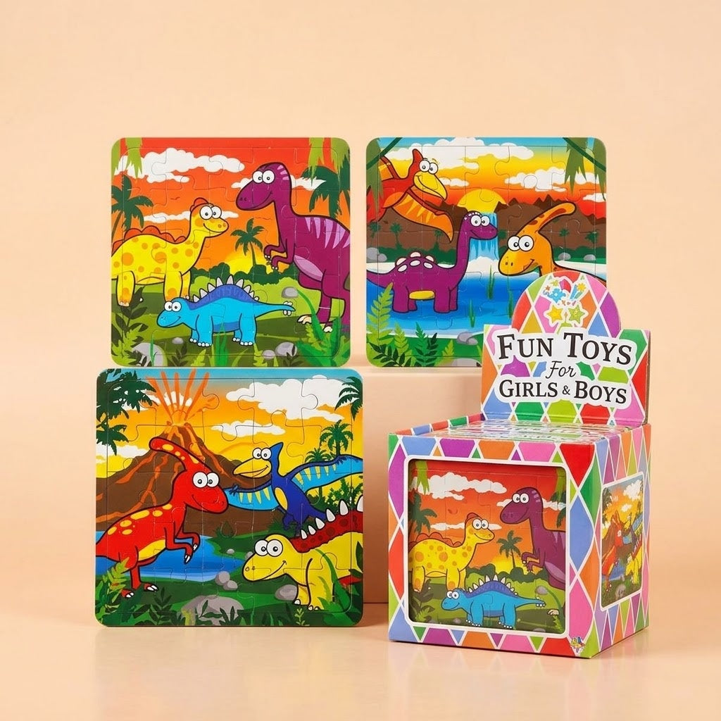 Dinosaur Jigsaw Puzzle 25 Pieces Mini Cardboard 13 x 12 cm - studio photo