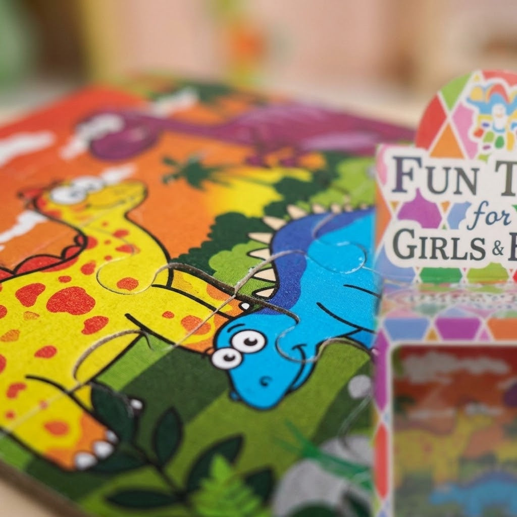 Dinosaur Jigsaw Puzzle 25 Pieces Mini Cardboard 13 x 12 cm - close-up