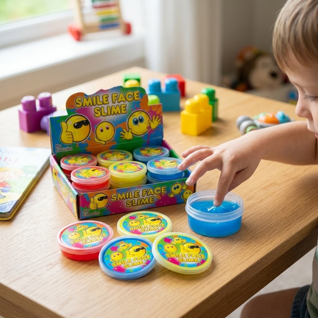 Smiley Face Slime Putty Pot 40 g Party Favour - lifestyle photo