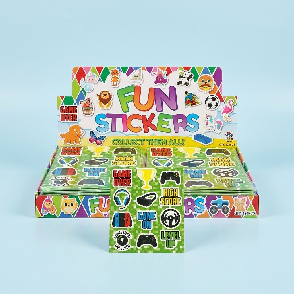 Gamer Sticker Sheet 12 Stickers 10 x 11.5 cm - studio photo