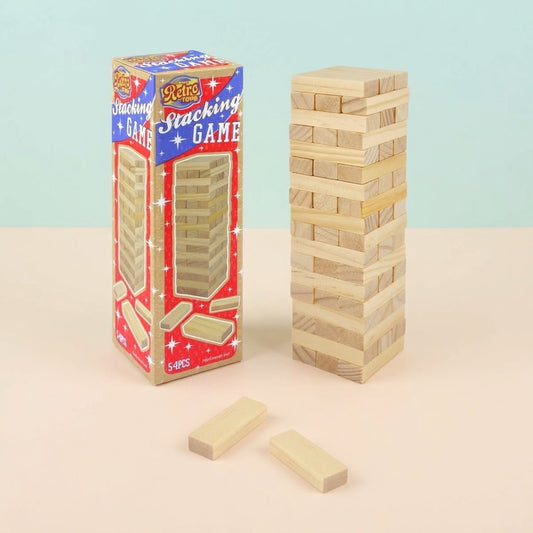 Wooden Tumbling Tower Game 54 Blocks 18 cm - studio photo