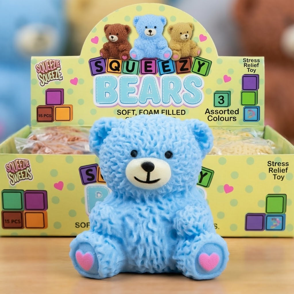 Teddy Bear Squeeze Stress Toy – Fidget 8 cm - close-up