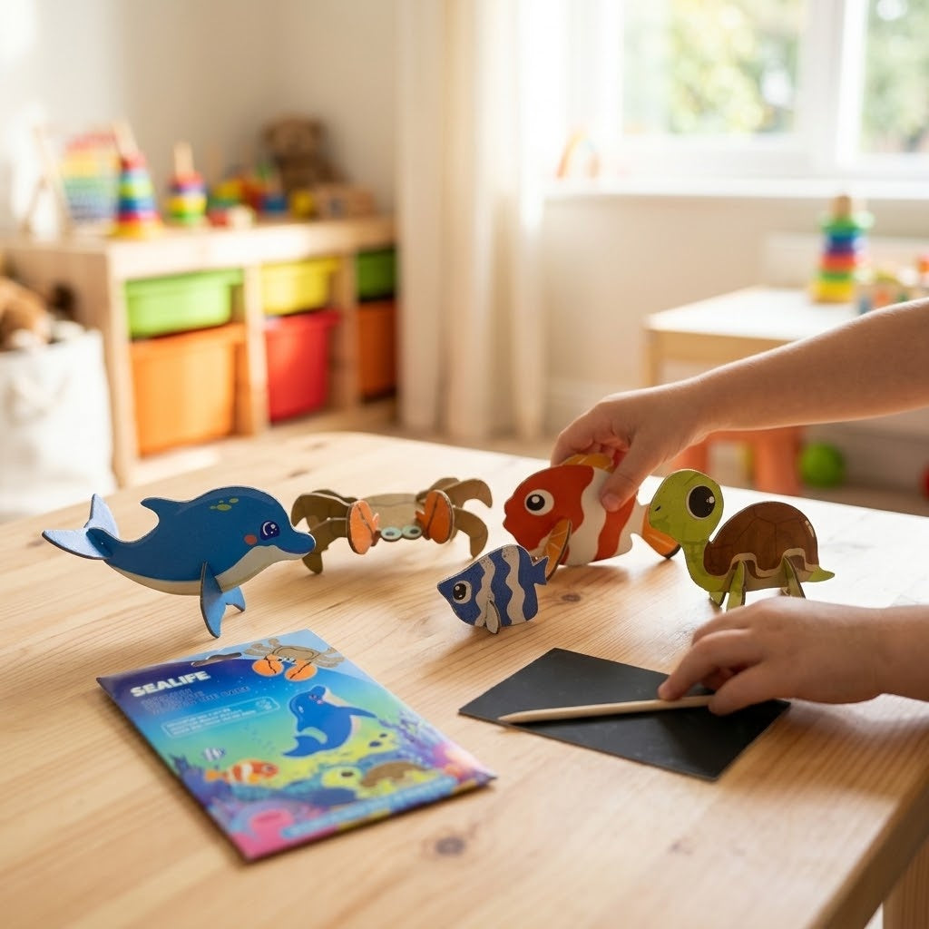Glow in the Dark 3D Scratch Puzzle Underwater World - lifestyle photo