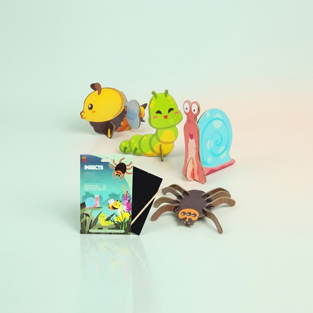 Glow in the Dark 3D Scratch Puzzle Insects - studio photo