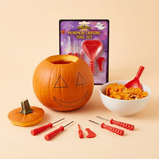 Halloween Pumpkin Carving Kit, 5 Pieces - studio photo