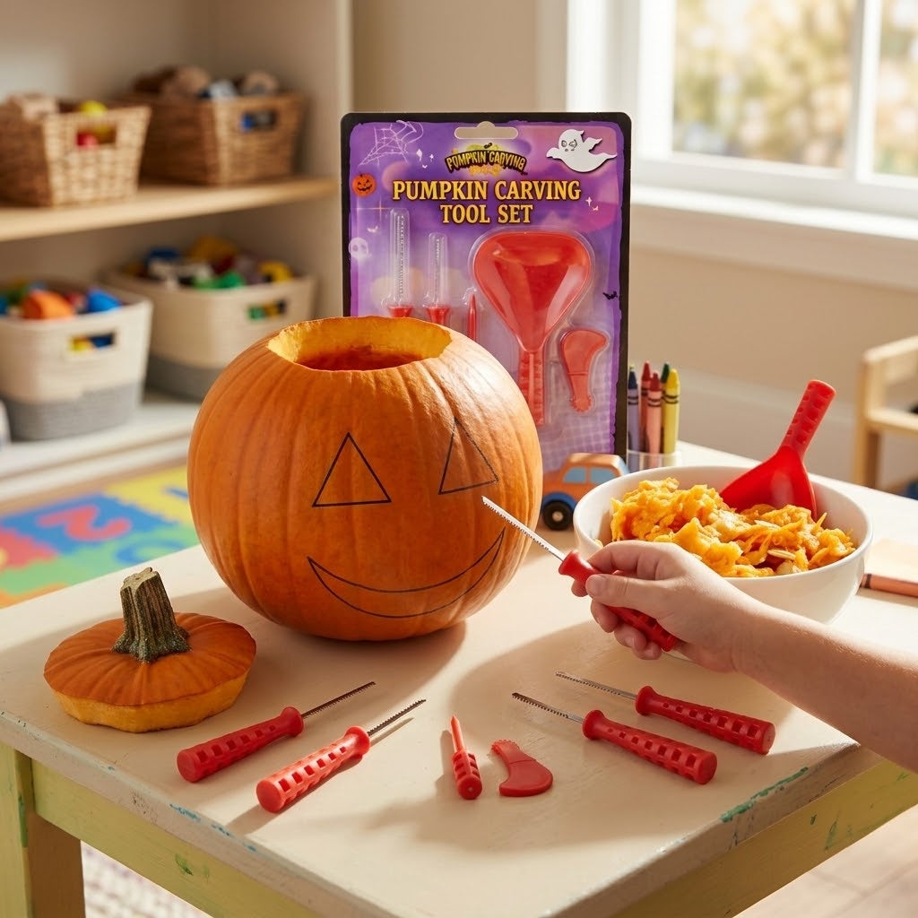 Halloween Pumpkin Carving Kit, 5 Pieces - lifestyle photo