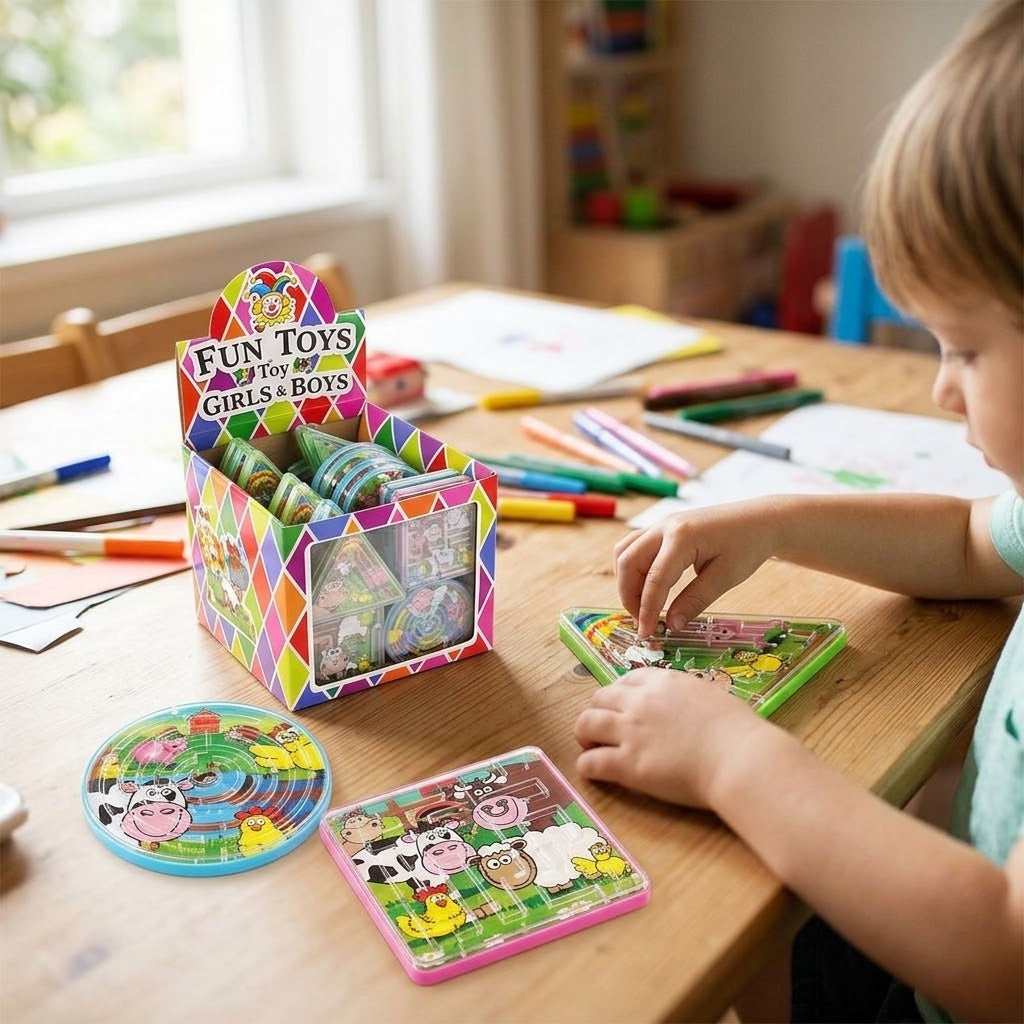 Farm Animals Maze Puzzle Game Mini Ball Labyrinth - lifestyle photo