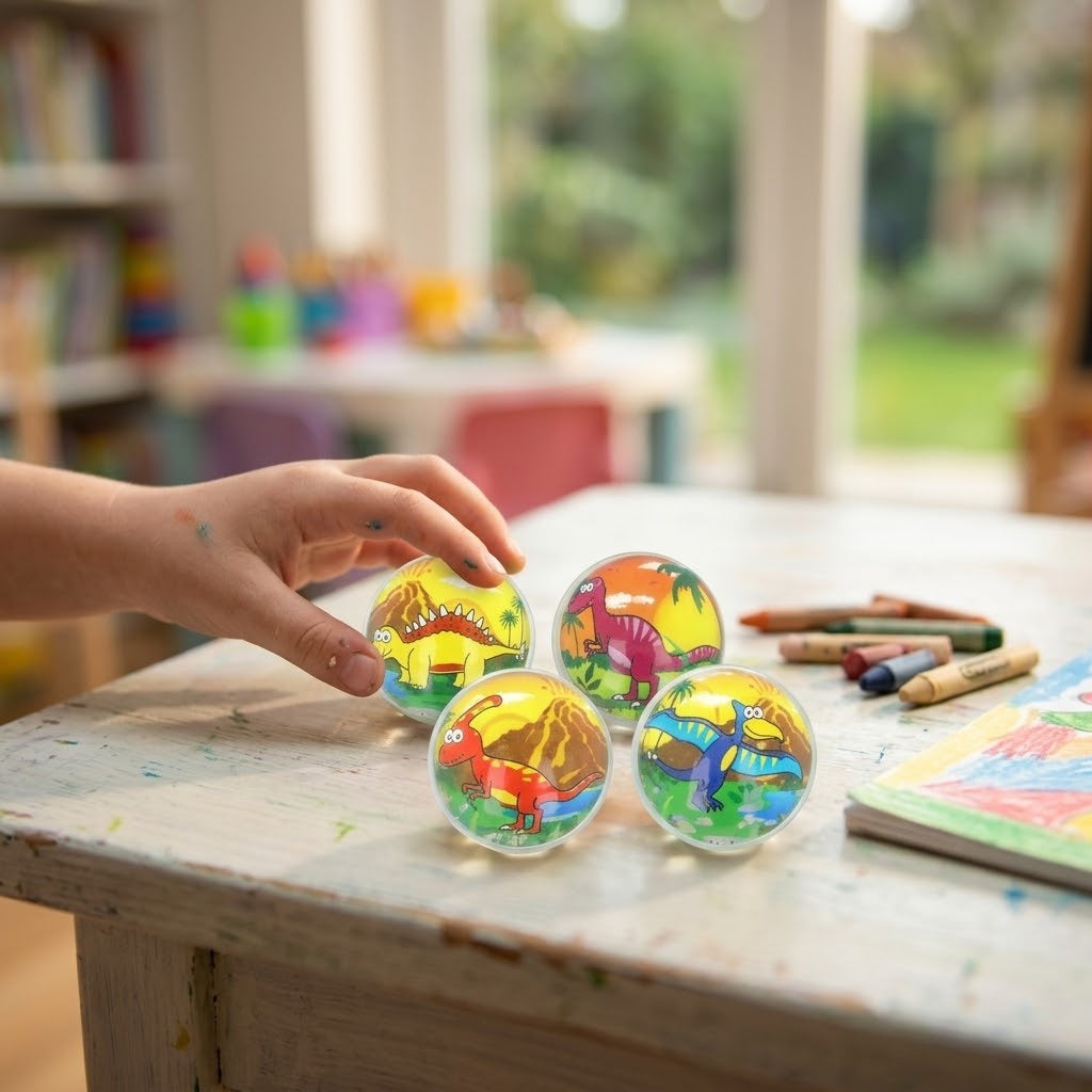 Dinosaur Bouncy Ball Super Ball Party Favour 32 mm - lifestyle photo