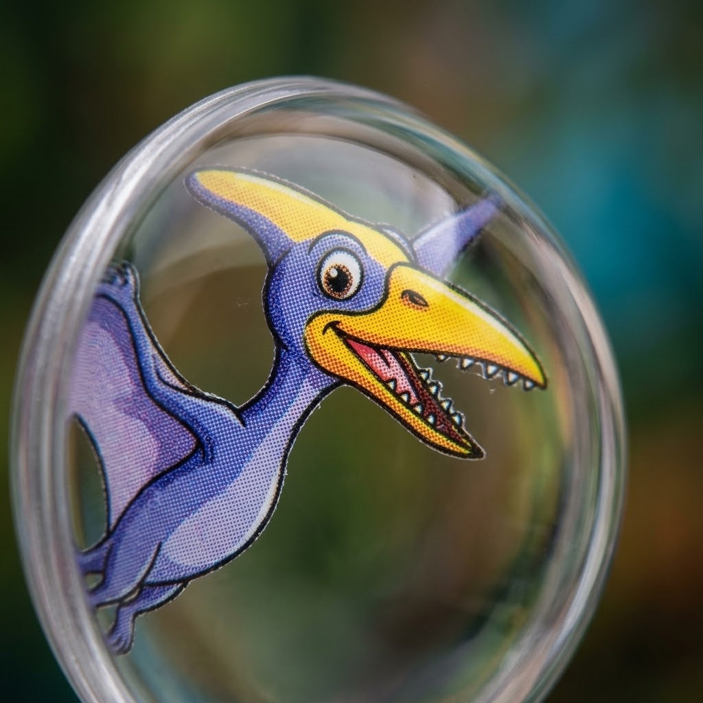 Dinosaur Bouncy Ball Super Ball Party Favour 32 mm - close-up