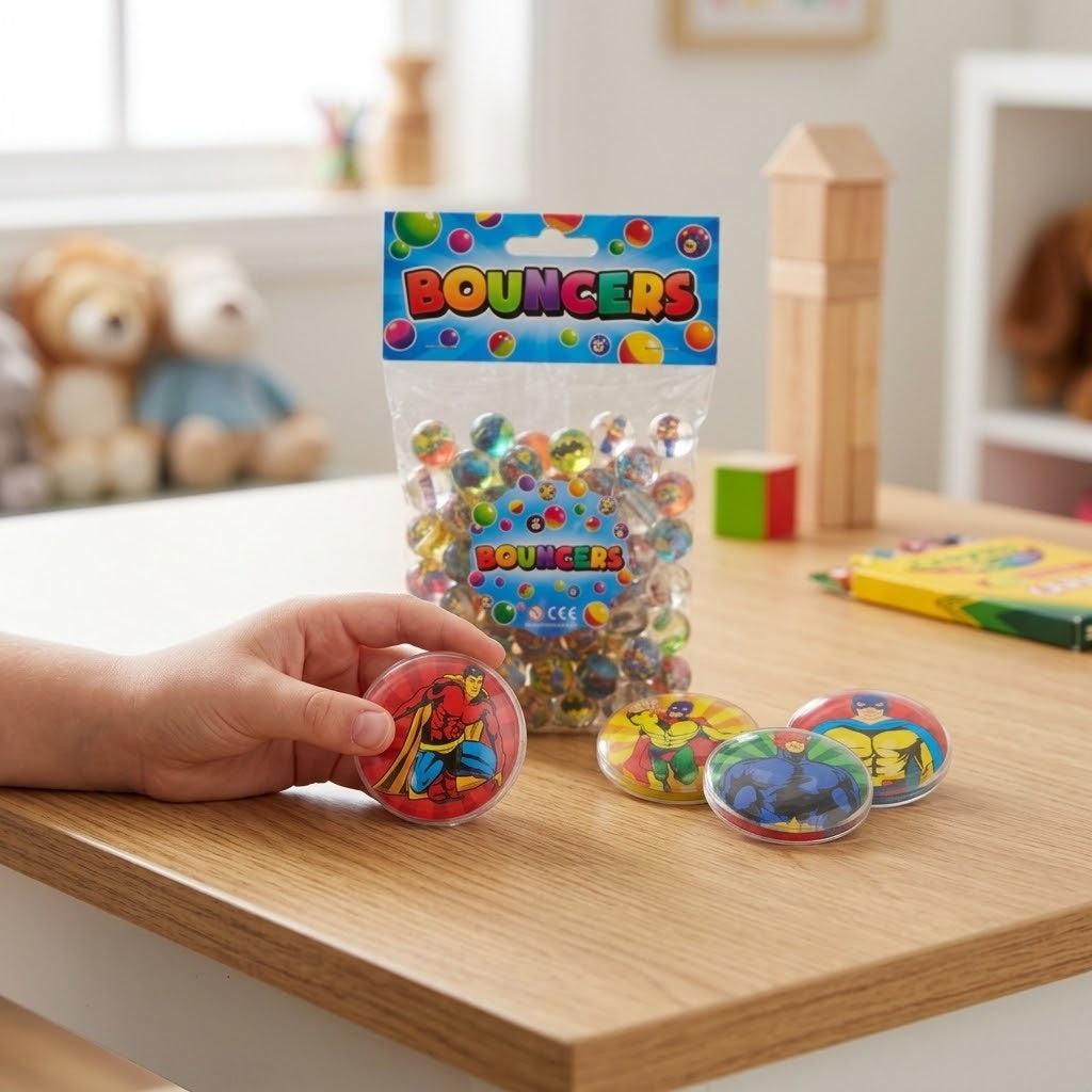 Superhero Bouncy Ball Super Ball Party Favour 32 mm - lifestyle photo