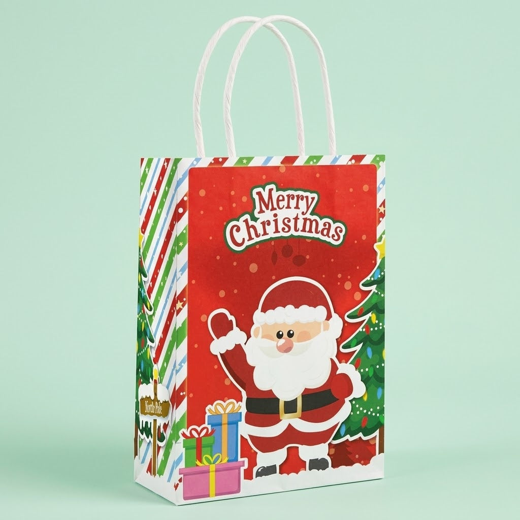 Merry Christmas Santa Paper Gift Bag 16 x 22 cm - studio photo