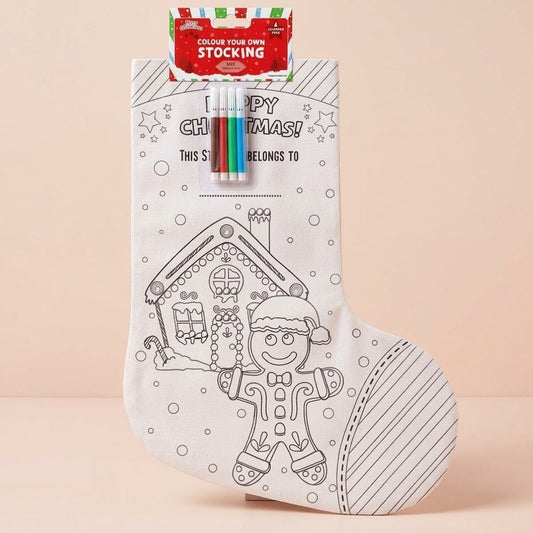 Colour-In Christmas Stocking with Markers Craft Kit - studio photo