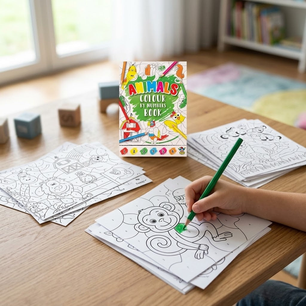 Animal Colour by Number Book 16 Pages - lifestyle photo