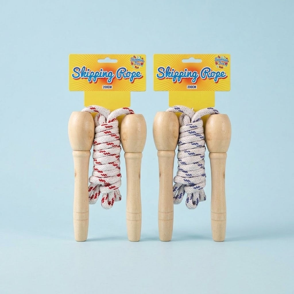 Skipping Rope with Wooden Handles 2 m - studio photo