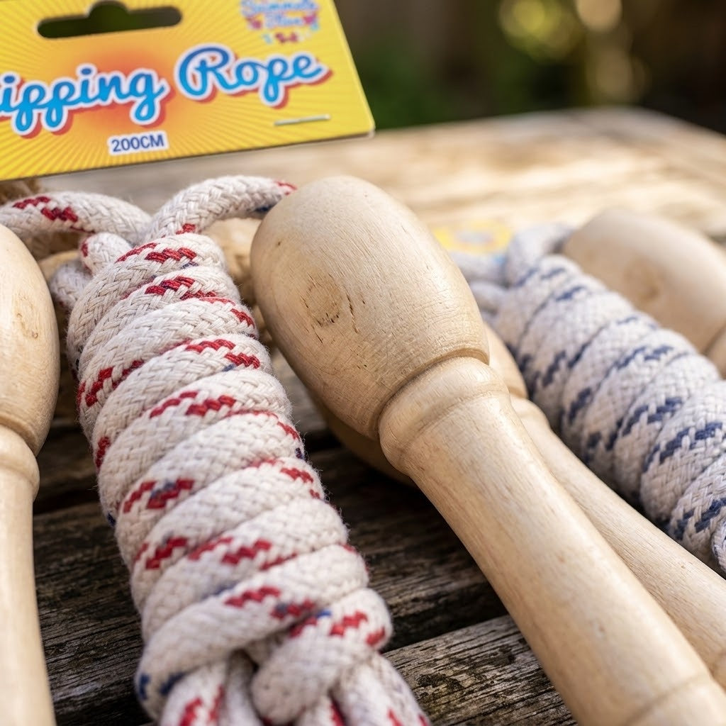 Skipping Rope with Wooden Handles 2 m - close-up