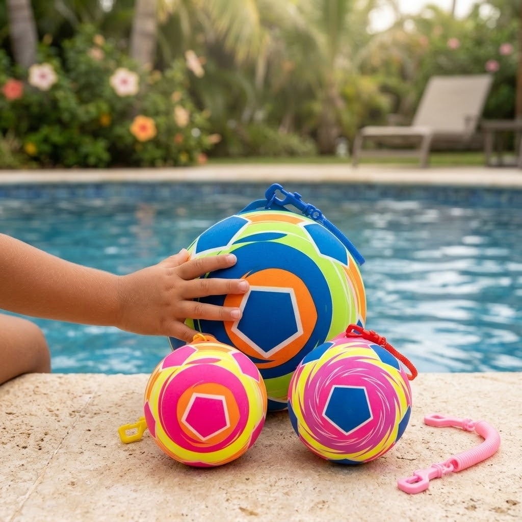 Football Pattern Kick Ball with Carabiner Clip 25 cm - lifestyle photo