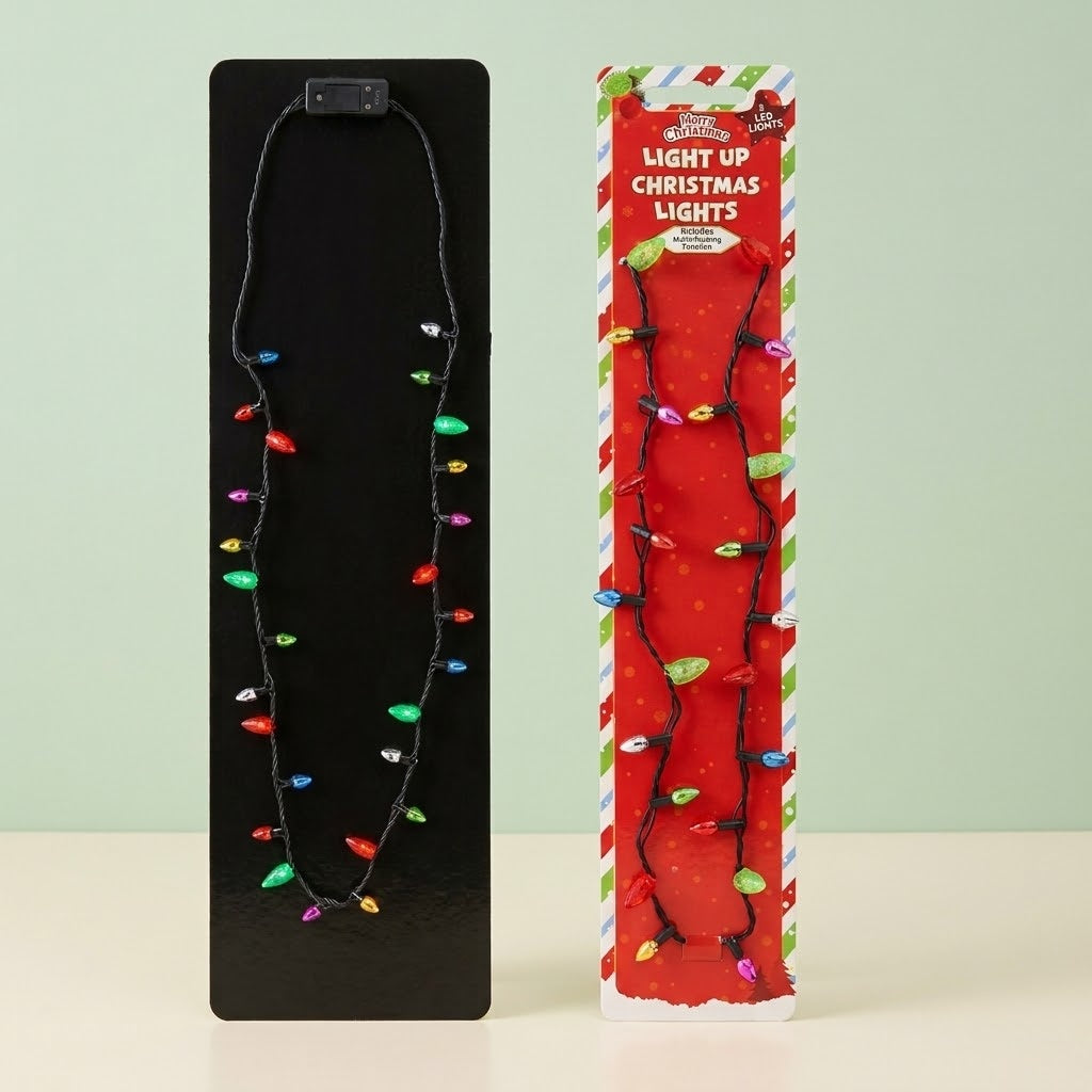 Light-Up Christmas Garland Necklace 90 cm - studio photo
