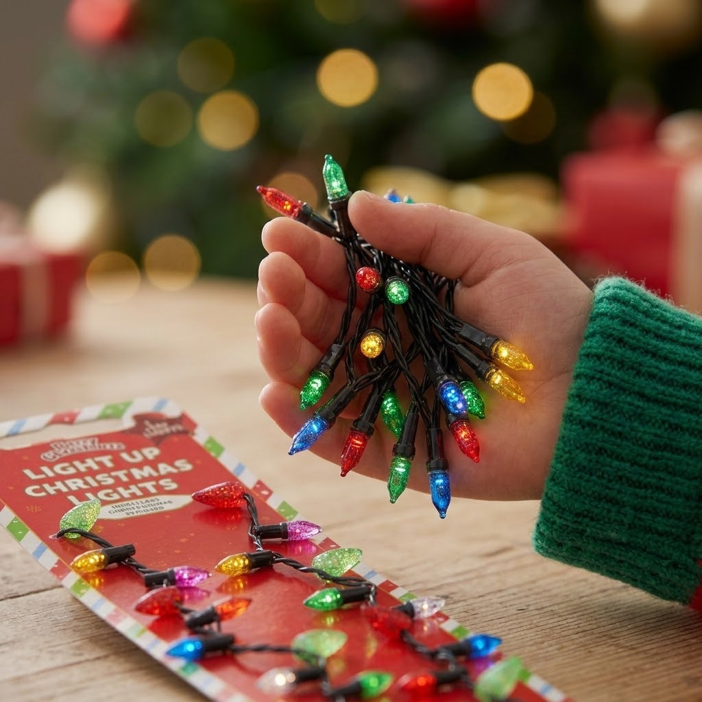Light-Up Christmas Garland Necklace 90 cm - close-up