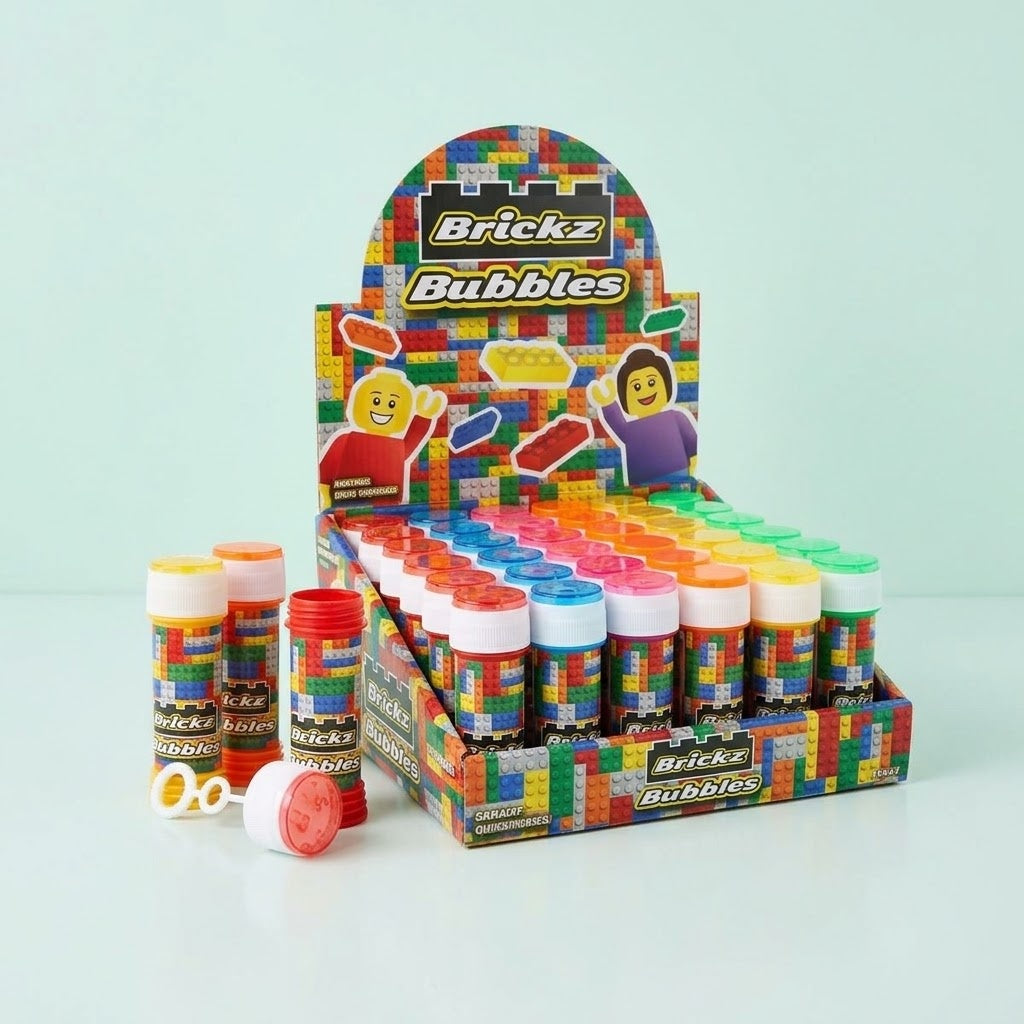 Building Bricks Bubbles Tube 50 ml Party Favour - studio photo